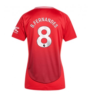 Manchester United Bruno Fernandes #8 Primera Equipación Mujer 2024-25 Manga Corta